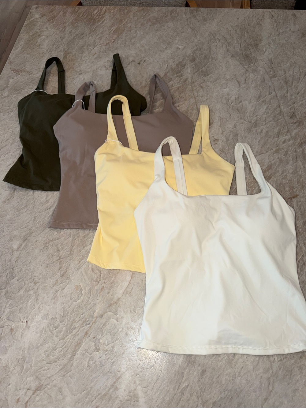 Womenโs Scoop-Neck Tank Top โ White, Yellow, Taupe, Olive